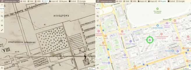 Старое христианское кладбище | Источник: retromap.ru