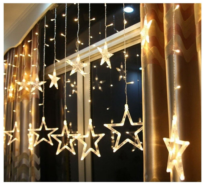 Новогодняя гирлянда-штора со звездами
