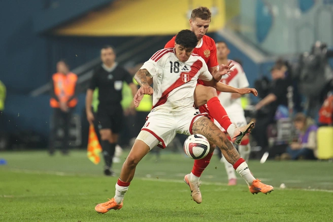 После матча Россия — Перу игроки и тренеры обеих команд ругали газон «Газпром Арены». Что с ним случилось? | Источник: Сергей Михайличенко / «Фонтанка.ру»