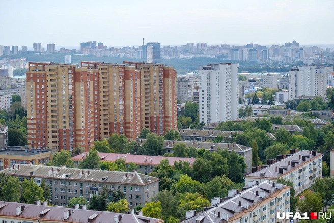 Дома на проспекте Октября сверху | Источник: Булат Салихов / UFA1.RU