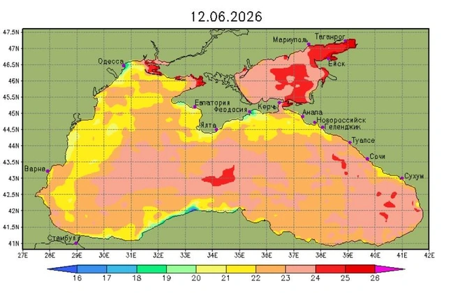 Азовское море скоро «закипит» | Источник: meteoinfo.ru