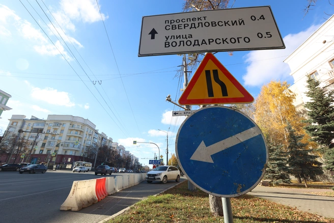 Закрыт для проезда будет участок от проспекта Ленина до Коммуны | Источник: Дарья Пона / 74.RU