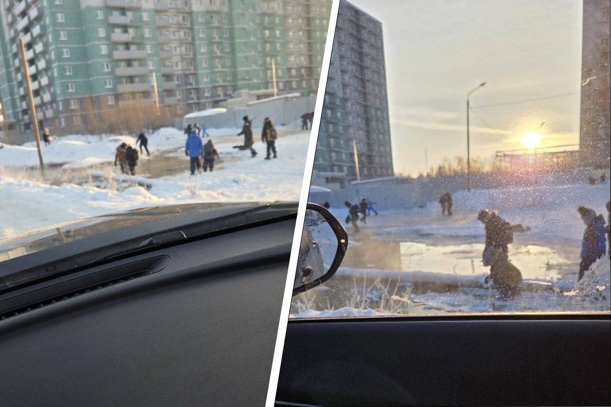 «Дышать невозможно»: рядом со школой в Архангельске появились зловонные лужи