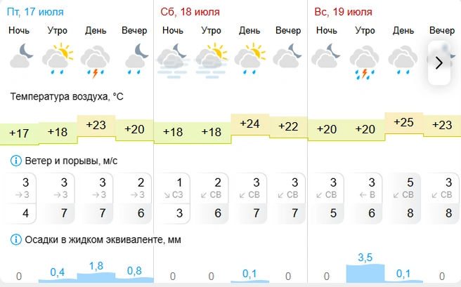 Дожди прогнозируют в субботу и воскресенье | Источник: Gismeteo.ru