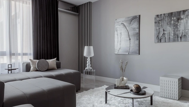 Монохромная квартира 90 м² в Анапе