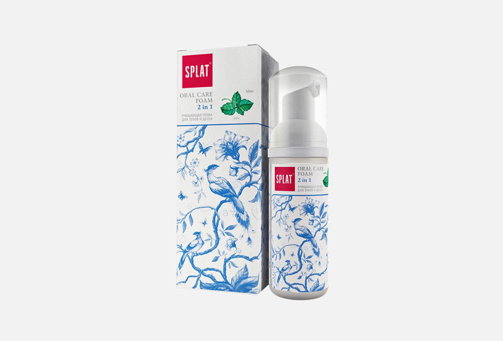 Splat очищающая детская пенка для зубов и десен Oral Care Foam 2 в 1 Mint 