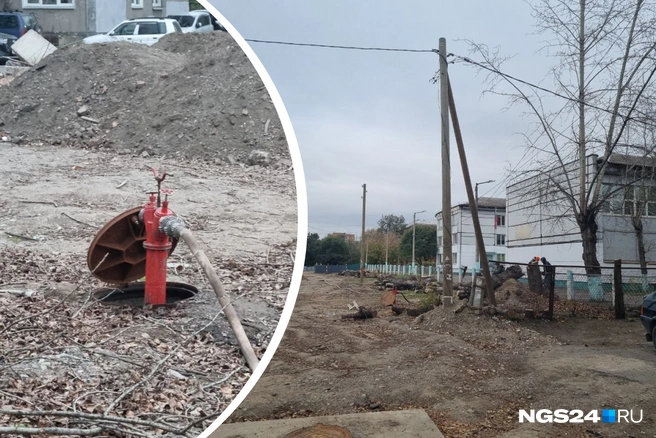 Неогороженный участок находится около школы на улице Вавилова | Источник: Читатель NGS24.RU