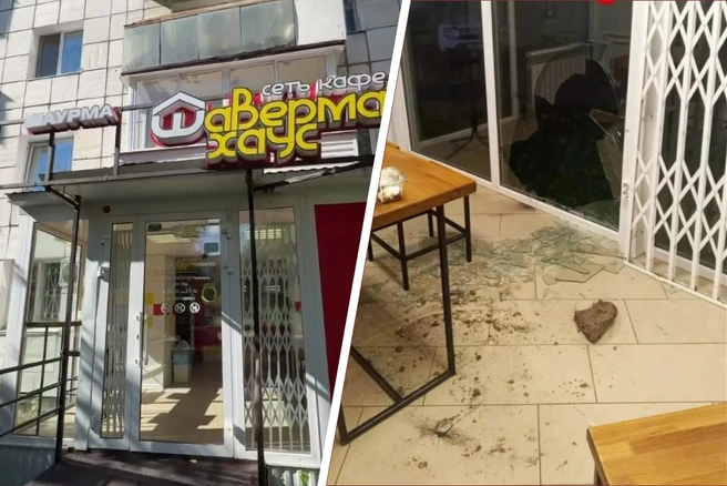 Вор разбил окно павильона | Источник: shavermahaus / Instagram (принадлежит компании Meta, которая признана экстремистской организацией, и ее деятельность запрещена в России)