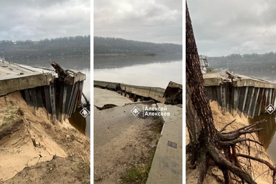 Обрушение набережной у Шуховской башни под Дзержинском: угроза ЧС