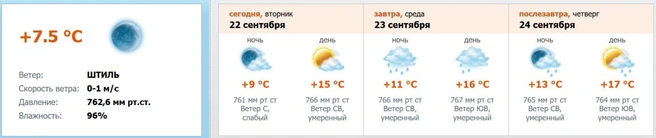 Скриншот с meteo.nw.ru