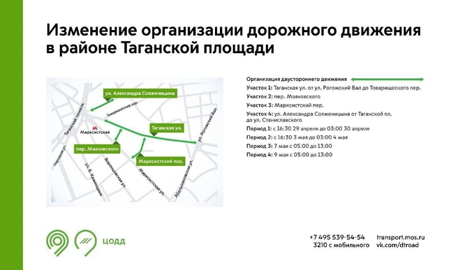 Изменится движение на Таганской площади  | Источник: Дептранс. Оперативно / T.me 