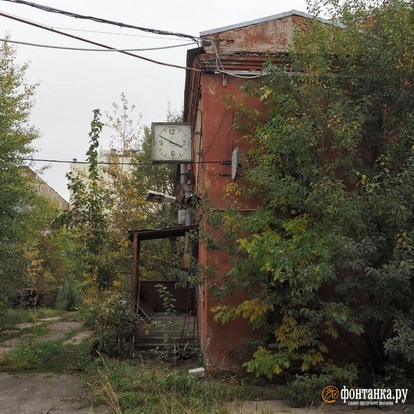Заводские часы всё ещё висят на стене. Производство остановилось — время — тоже. | Источник: Михаил Огнев / FONTANKA.RU