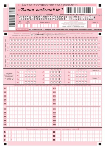 Бланк ЕГЭ образца 2009 года | Источник: SergiySW, Public domain, через Викисклад