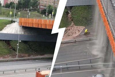 Пешеходный мост на Рыленко в Уфе разрушается после дождей