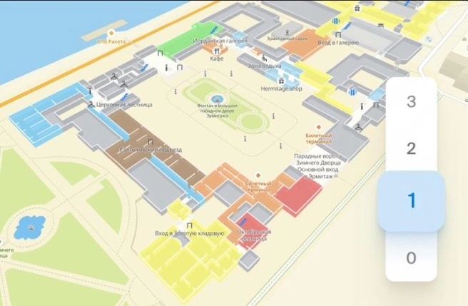 Переключение этажей на карте доступно на 2gis.ru и в мобильном 2ГИС. | Источник: скрин 2gis.ru