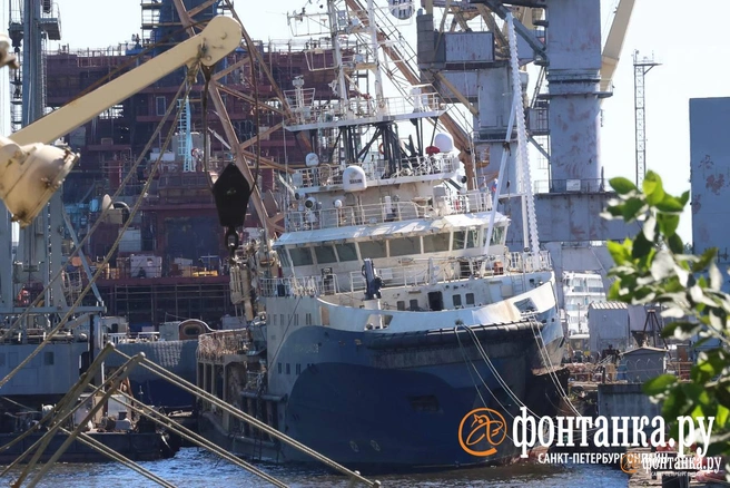 Буксир «Капитан Ушаков» полностью подняли из воды | Источник: Марина Мамонтова / FONTANKA.RU