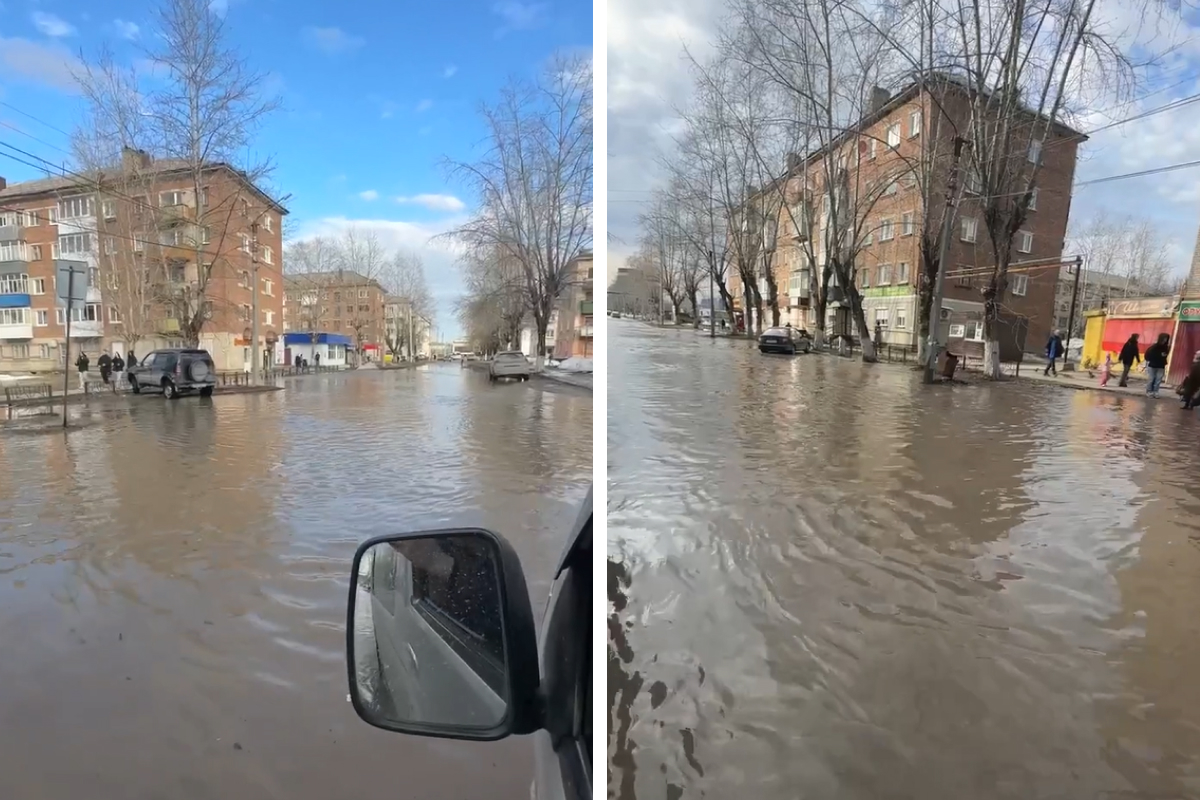 В прикамском поселке Яйва затопило часть улицы Парковой - 6 апреля 2024 -  59.ру