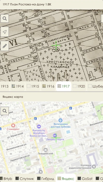 Кладбище было на месте ныне существующего Дворца спорта | Источник: retromap.ru