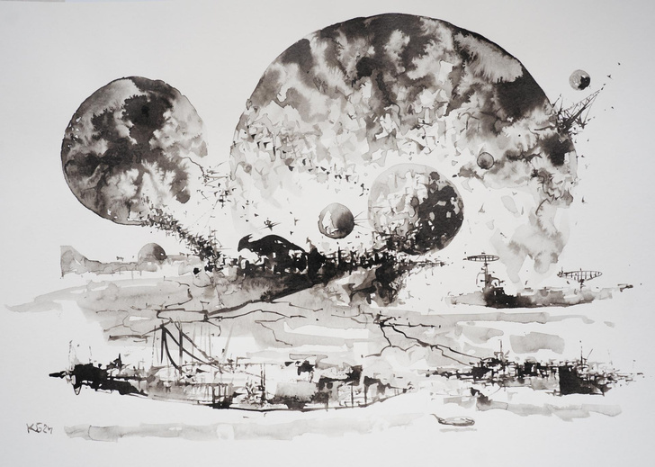 Выставка «Черно-белый космос» в галерее «Ходынка»