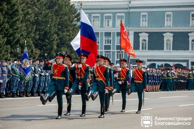 Перекрытие улиц в Благовещенске на День Победы