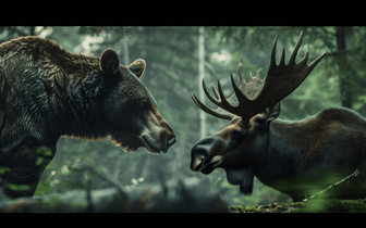 «Они каннибалы». Биолог показал встречу медведя и лося в ночном лесу — кто кого?