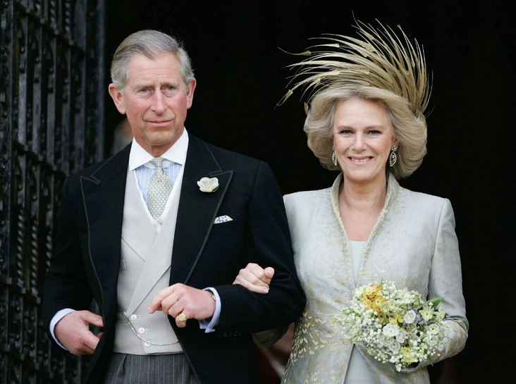Чарльз и Камилла в день их свадьбы, 9 апреля 2005