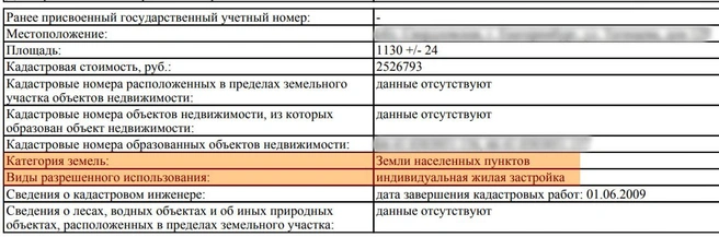 Мы отметили две строчки, на которые нужно в первую очередь обращать внимание. Территориальные зоны в выписке из ЕГРН не указываются | Источник: Единый государственный реестр недвижимости