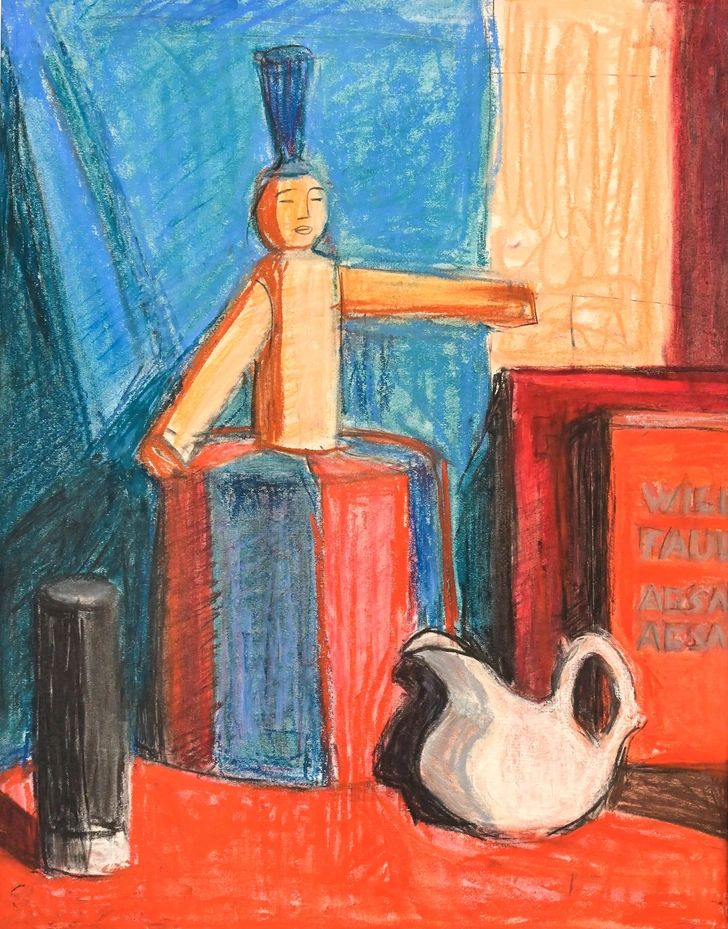 Татьяна Шишмарева. Натюрморт с игрушкой, 1992. Бумага, пастель, уголь, 46×36 см. | Источник: архив пресс-служб