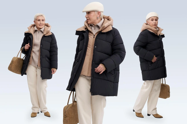 Удлиненная практичная куртка с отстегивающимся капюшоном&nbsp;— универсальный минимализм для любого возраста. Идеальна для свободных и женственных образов | Источник: O’HARA