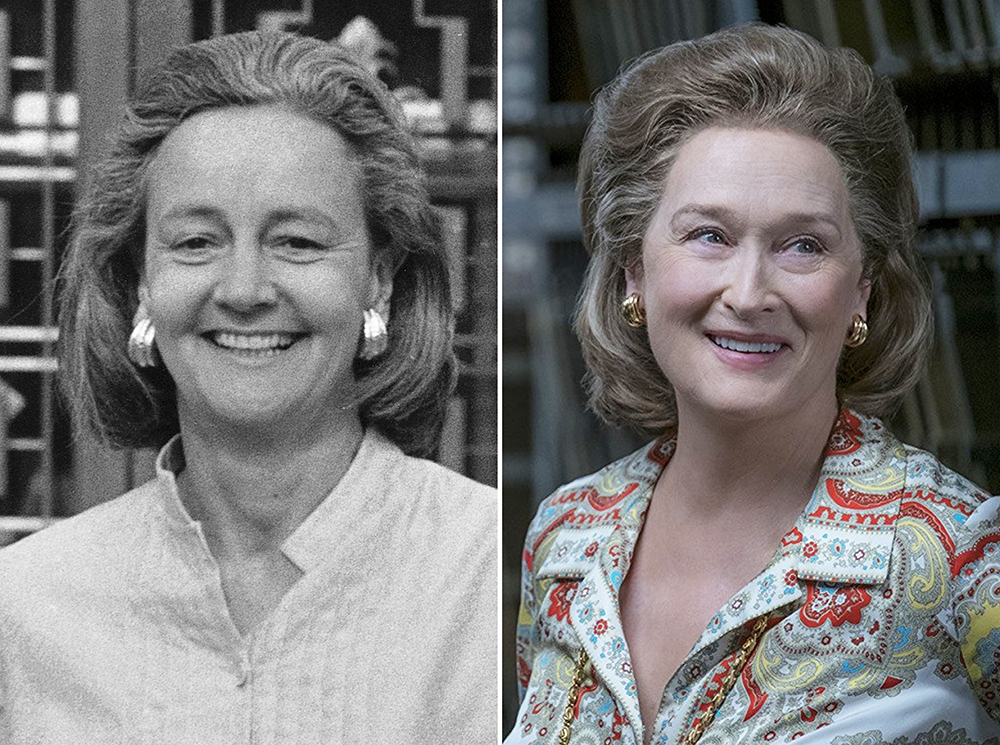 Американская издательница Кэтрин Грэм и Мэрил Стрип, сыгравшая ее в фильме "Секретное досье" | marieclaire.ru