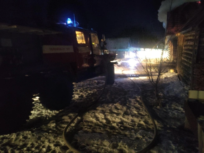 Фото с места пожара | Источник: пресс-служба ГУ МЧС по Пермскому краю