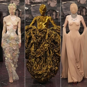 Жидкое золото, маски на лице, корсеты: как прошел первый показ Maison Margiela с Гленном Мартенсом