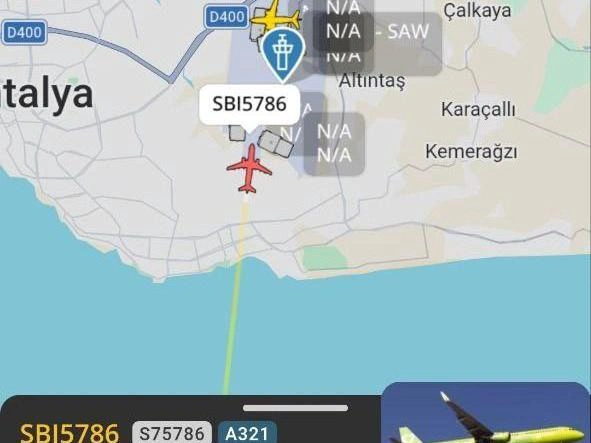 Лайнер достиг турецкого аэропорта. | Источник: flightradar24