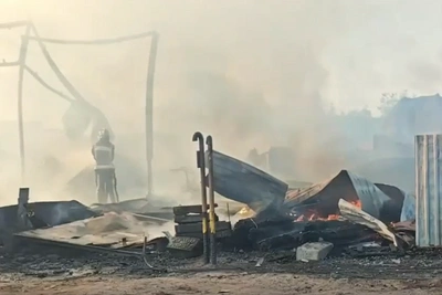 Крупный пожар в Оби: 1500 квадратных метров
