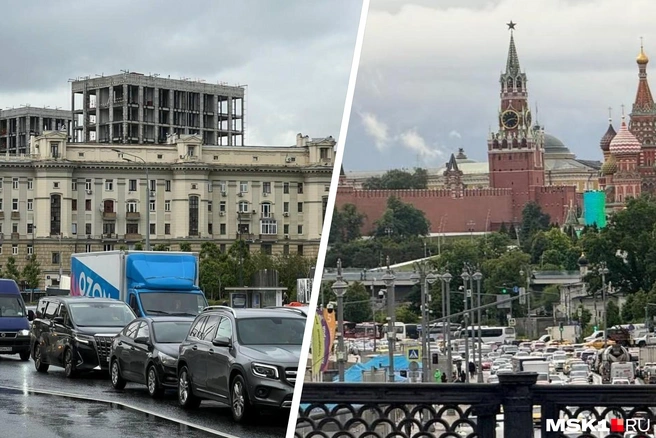 Кремлевская набережная встал в пробку: где сейчас не проехать | Источник: Елена Халматова / MSK1.RU; Артем Устюжанин / MSK1.RU