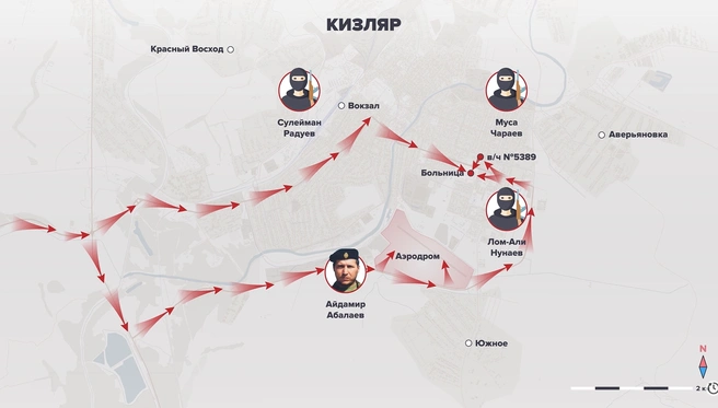 Боевики вошли в Кизляр рано утром, в городе к их появлению никто готов не был | Источник: Минута в минуту / youtube.com