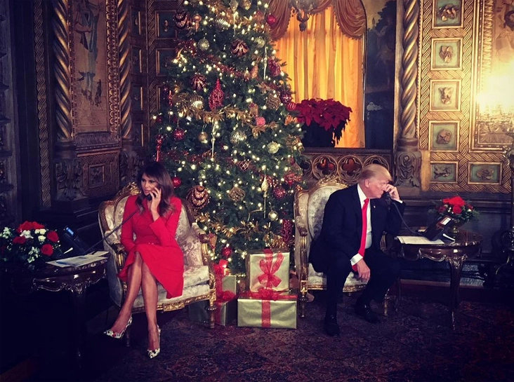 Дональд и Мелания Трамп в Мар-а-Лаго, 24 декабря 2017 года