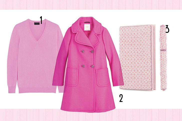 1. Кардиган, J.Crew. 2. Пальто, Kate Spade. 3. Дневник и ручка, Accessorize.