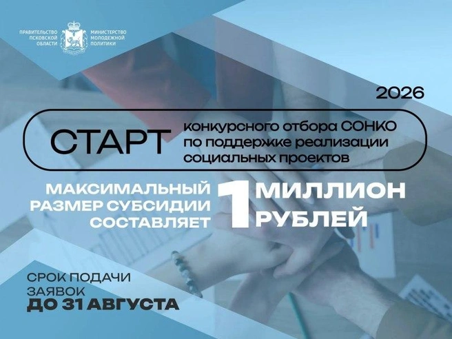 В Псковской области стартовал прием заявок на гранты для СОНКО | Источник: pskov.ru