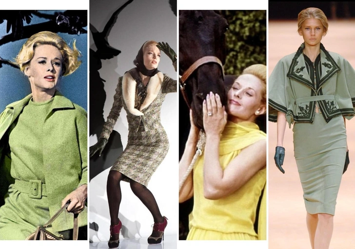 Кадр из фильма «Птицы», John Galliano Pre-Fall 2012, кадр из фильма «Тридцать девять ступеней», показ Alexander McQueen осень 2005 | marieclaire.ru