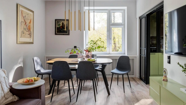 До и после: квартира 80 м² с зелеными акцентами на «Войковской»