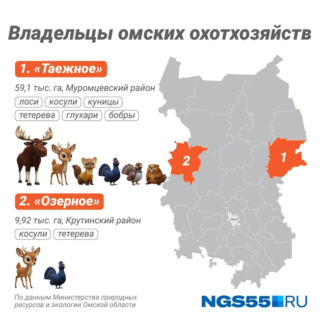 Охотвладения расположились напротив друг друга | Источник: Евгения Бикунова / Городские порталы