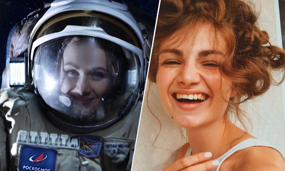 Какая актриса снималась в космосе. Актриса снявшаяся в космосе. Актриса которая лктала вмкосмос. Актриса которая летала в космос в 2021.