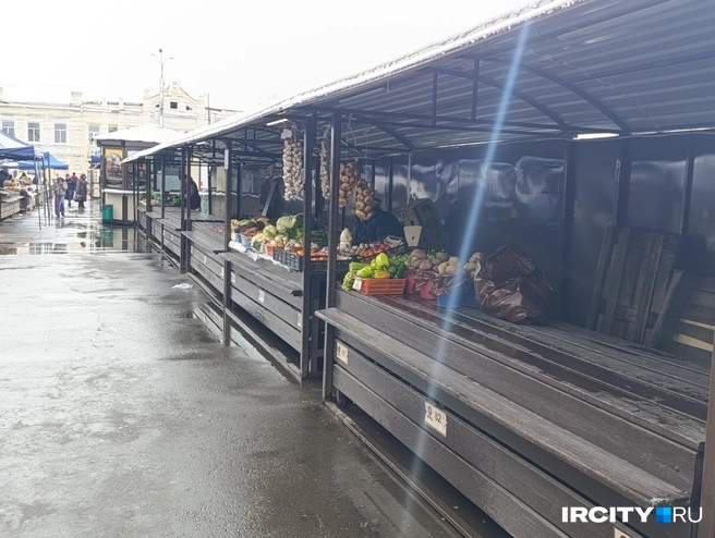 Кто-то пришел продавать урожай с огорода, но таких смельчаков 6 октября оказалось немного | Источник: Даниил Конин / «ИрСити»