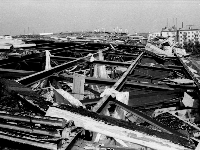 Ураган 1974 года привёл к обрушению крыши здания. | Источник: Борис Шемякин