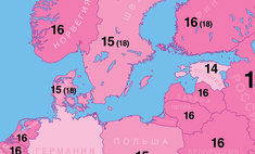 Карта: возраст согласия в разных странах