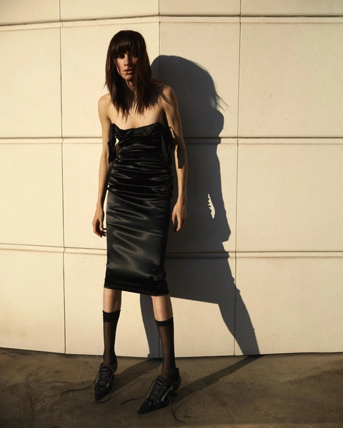 Платье, Dolce &amp; Gabbana; гольфы, Falke; туфли, empty behavior.