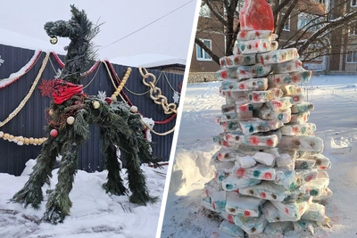 Уральцы показали новогодние украшения своих дворов
