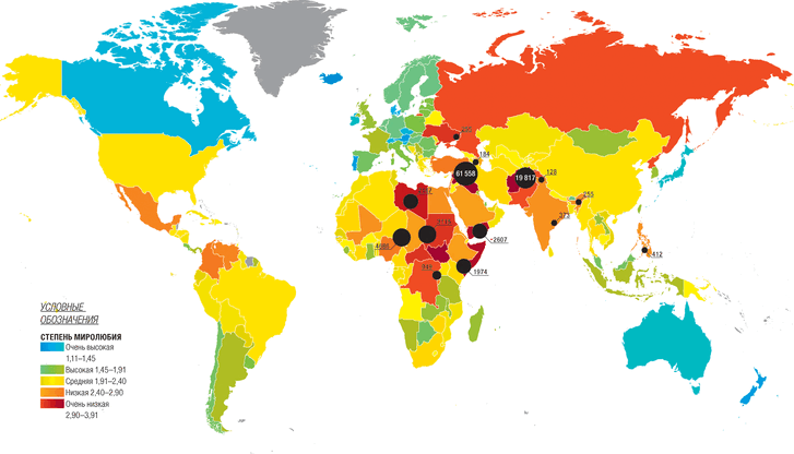 Война и мир: Глобальный индекс миролюбия