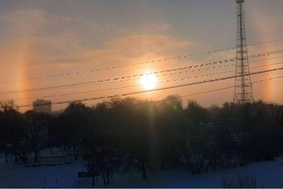 Над Челябинском взошли три солнца в мороз